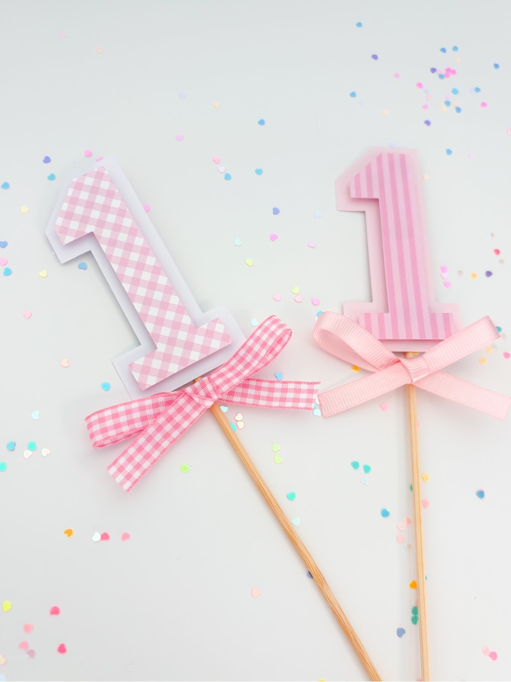 Pink Number First birthday cake topper Price is Firm